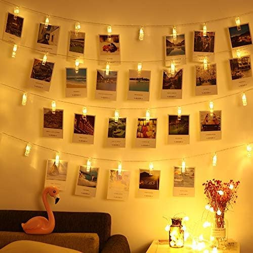 Vennke 40 Led Photo Clips String Lights  Bateria Y Diseño 