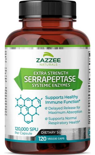 Serrapeptase 120 Caps Zazzee - Uni - Unidad A $2041