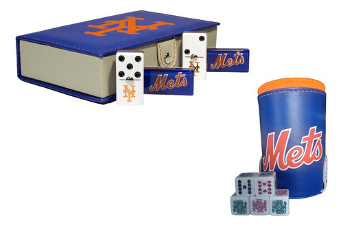 Dominó New York Mets + Cubilete Con Portadados