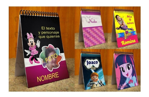 2 Libretas Personalizadas A7 10.5x7.5 Cm Souvenir Cumpleaños