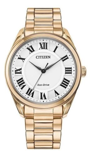 Reloj Citizen Eco Drive® Arezzo Rose Tone Original E-watch Color De La Correa Oro/rosa Color Del Bisel Oro Rosa Color Del Fondo Blanco