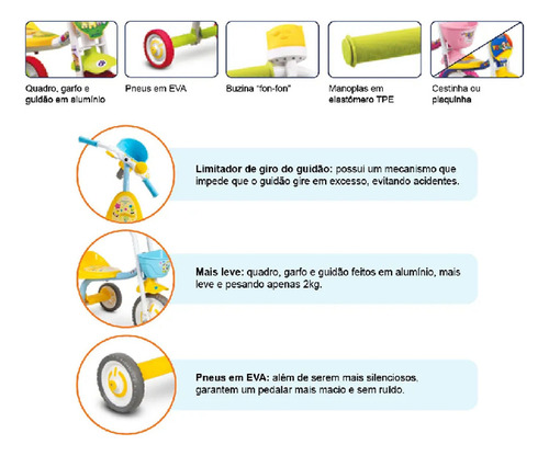 Triciclo Infantil You Girls 3 Com Buzina Brinquedo Totoca