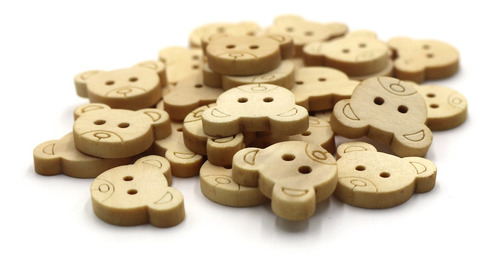 Botones De Costura De Madera 30pcs 18mm Cabeza De Oso Botones De Costura De Madera 30pcs 18mm Cabeza De Oso