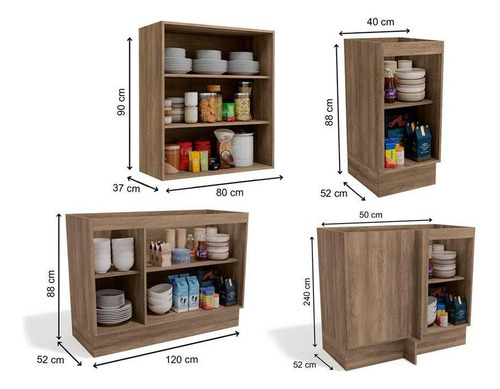 Cozinha Modulada Kappesberg Maxxi 13 Peças (4aéreos+4balcões