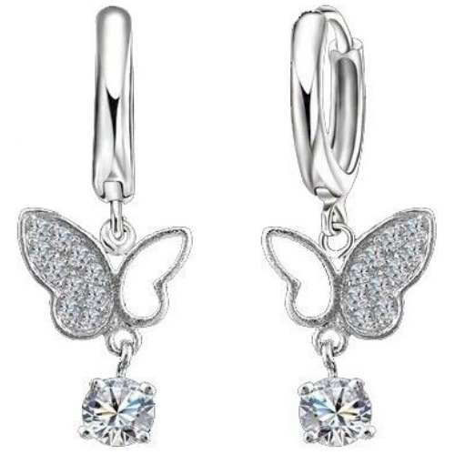 Pendientes Plata 925 Mariposas Cristal De Circón