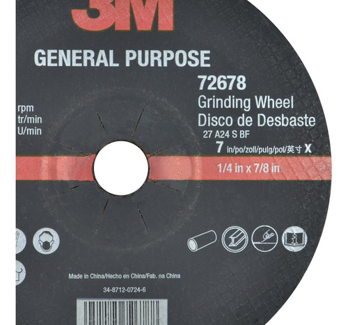 Imagen 3 de 5 de Disco De Desbaste 3m 180mm-6mm-22,2mm - Grano 24 / Caja X 10