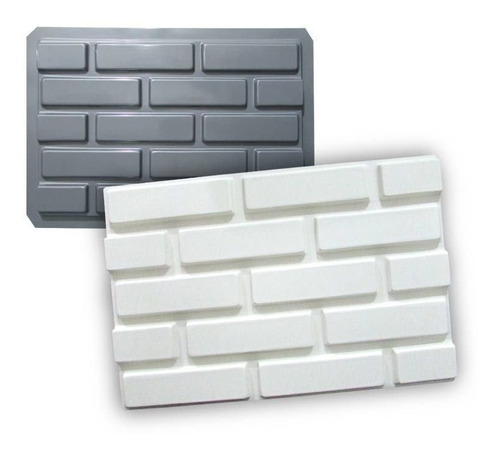 Imagem 3 de 3 de Formas De Gesso 3d/cimento Abs 1mm -tijolinho Liso 44,5 X 30