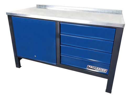 Banco De Trabajo + Tablero Porta Herramientas Azul