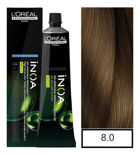  Loreal Inoa Tintura 60 G ( Los Tonos ) Tono 8.0 Rubio Claro Profundo