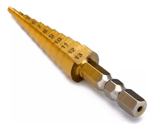 Broca Escalonada Espiral Titanium Hss Profissional 3-13mm