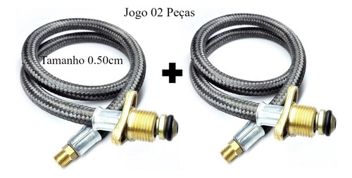 Par 02 Mangueira Para Botijão P45 Pigtail P/ P45 0.50cm