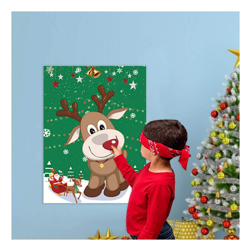 Ccinee Pin The Nose On The Reindeer Holiday Juego Reutilizab