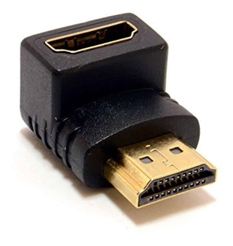 Imagen 3 de 5 de Ficha Codo Adaptador Hdmi 90 Grados En L Macho Hembra