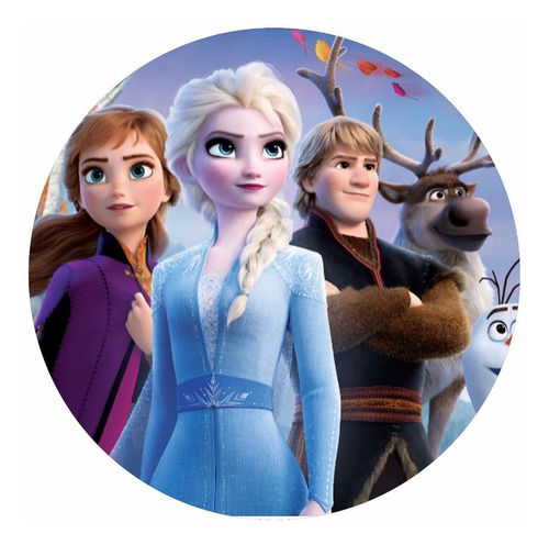 Banner Circular Frozen Anna Elsa Cumpleaños Candy Bar