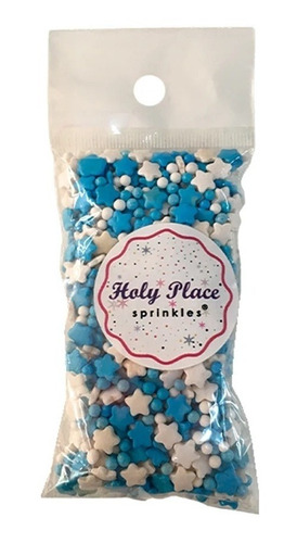 Sprinkles De Azucar Perlas Y Estrellas Celeste/blanco X 50 G