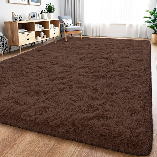 Tapete 2,00 X 2,50 Peludo Felpudo 4 Cm Para Sala E Quarto Comprimento 2 M Cor Marrom Largura 2.5 M