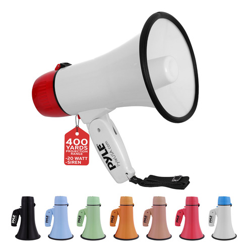 Megaphone Pyle 20w Bullhorn W/ Siren, Volume Control & Strap