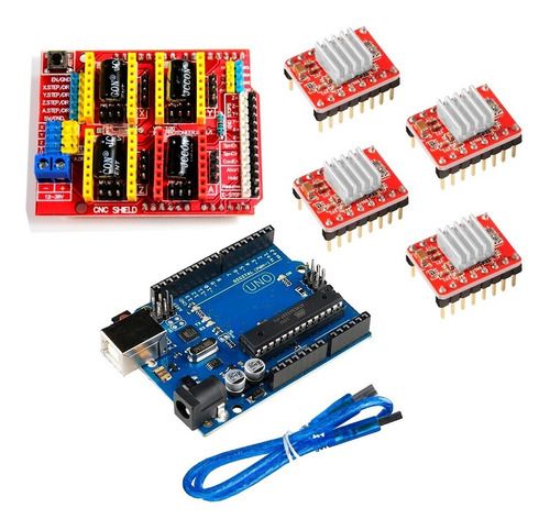 Tarjeta De Desarrollo Uno + Cnc Shield + 4 Pzas A4988