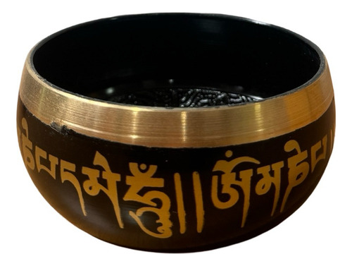 Cuenco Tibetano De 10 Cm Con Palo Y Cojin . Negro