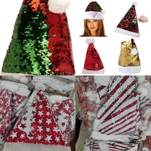 Gorros De Navidad Con Lentejuelas Cambian De Color 