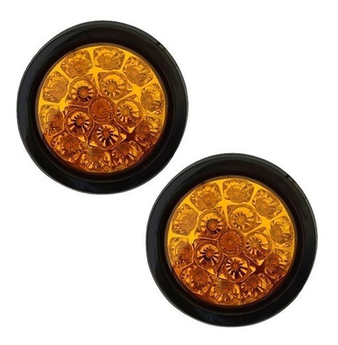 Juego De Faros Led Traseros Redondos Ambar Giro 24v