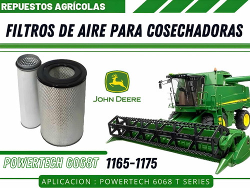 Filtro De Aire Cosechadora John Deere Modelo 1165 1175