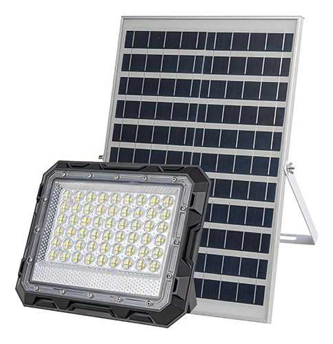 Foco Proyector Led Solar 570lm Panel Solar/control 6500k Carcasa Negro Luz Blanco Frío