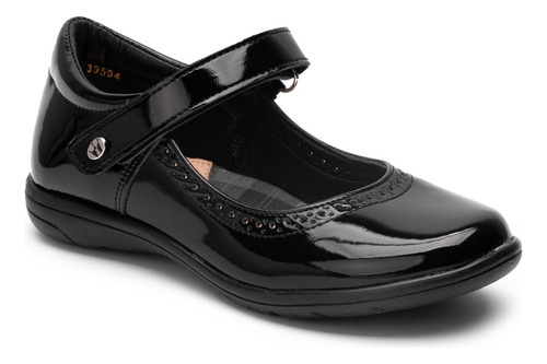 Zapato Escolar Para Niña Negro Charol Jakuna 23354