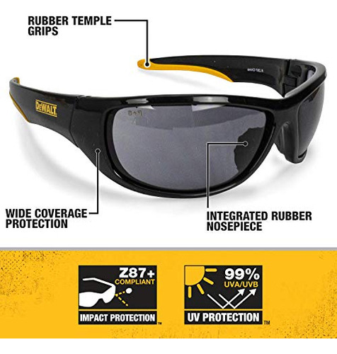 Óculos De Segurança Dewalt Dpg94-2c Dominator Smoke Lens