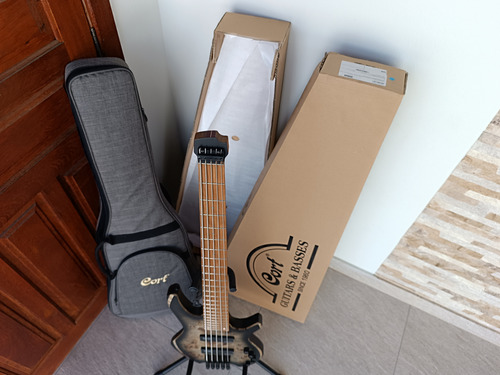 Baixo Cort Headles 5 Cordas Ativo/passivo Com Bartolini Zero Destro Marrom Laqueado 5 (Usado)