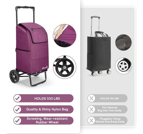 Carrito De Compras Kedsum 2 En 1 Para Comestibles, Carrito D