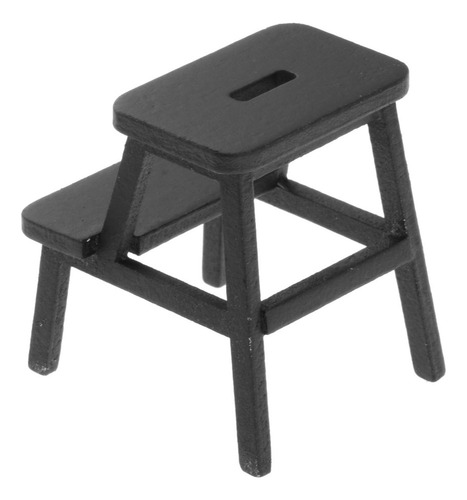 2 Silla En Miniatura Para Casa De Muñecas A Escala Negro