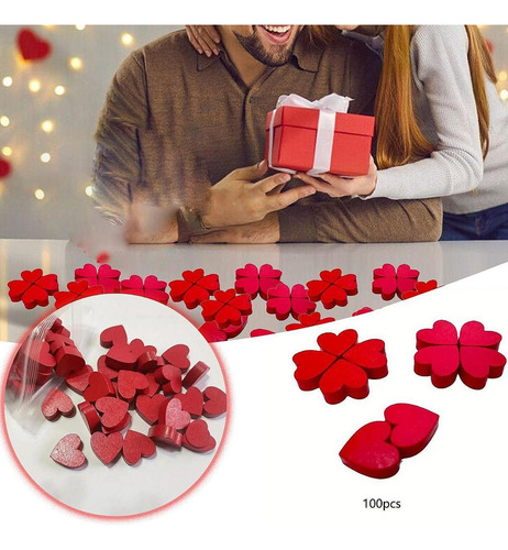 100x Corazón De Valentín, Letrero De Madera, Decoración