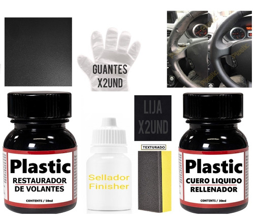 Kit Reparador Volante Gastado Universal Apto Goma Y Cuero