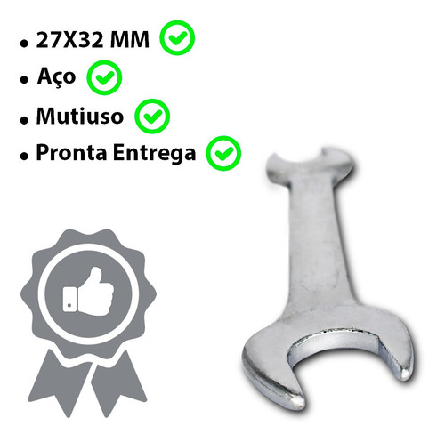 Imagem 5 de 6 de Chave Fixa 27x32mm Uso Doméstico Pequenos Consertos 123útil