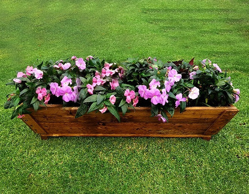 Imagen 2 de 7 de Maceta De Madera Tipo Jardinera De 80 Cm De Largo Color Roble