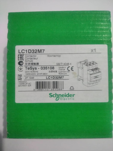 Contacto Trifásico 32amp En Bobina 220v Schneider Electric