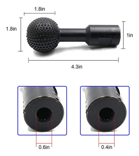 Cabezal De Pulido Negro De 10 Mm, Esférico, Ranurado En Made