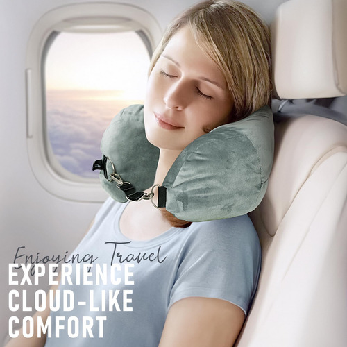 Almohada De Cuello Rellenable Suave Para Viajes En Avión