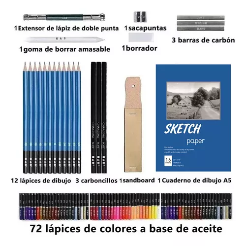 Set De Arte Profesional,Lápices de Colores para Dibujo 96 Malubero