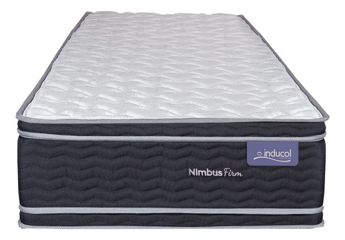 Inducol Nimbus Firm colchón 1 Plaza Y Media 200cm x 100cm espuma de alta densidad color azul oscuro y gris claro