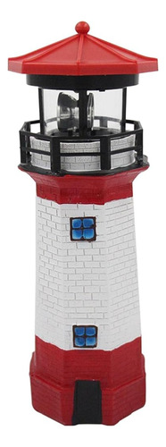 Gezichta Solar Lighthouse Garden Estatua Con Lámpara Girator