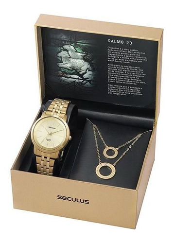 Relógio Seculus Feminino Dourado 20890lpskda1k1