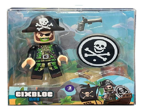 Cixbloc Muñeco Pirata Garfio Traje Negro Y Verde Ik0565