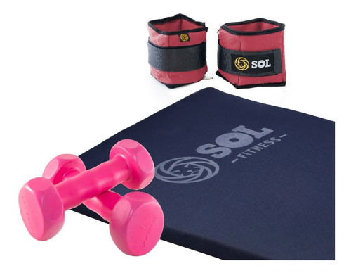 Imagen 1 de 3 de Kit Colchoneta Tobillera Pesas Mancurenas Sol Fitness