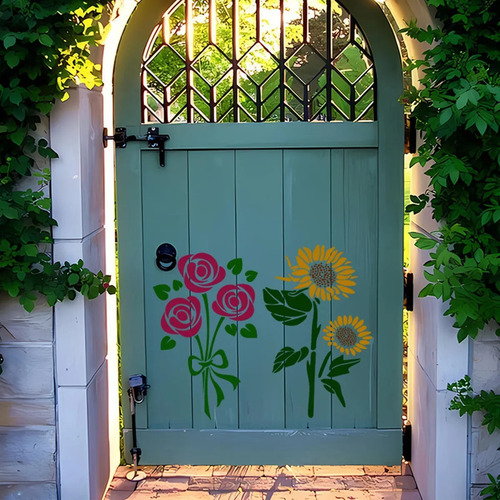 11 Piezas De Plantillas De Pintura Floral A