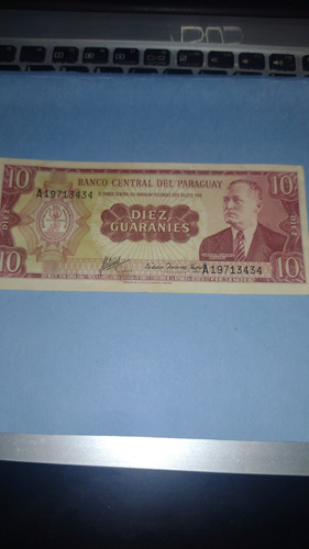 Paraguay Billete 10 Guaraníes 1952 Usado Muy Bueno