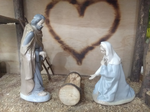 Pesebre Rustico Gde Troncos, Madera P/figuras 36cms Con Pozo (Usado)