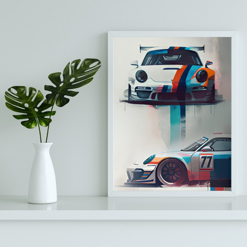 Porsche 911 Gt3 Rs---cuadro Decorativo Habitación 20x30