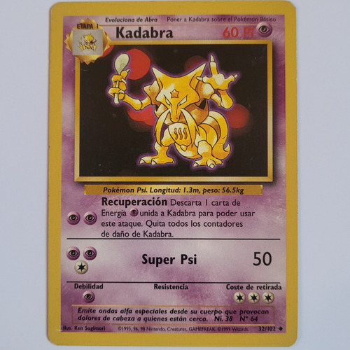 Kadabra 32/102 Poco Comun Pokemon Tcg (Usado)